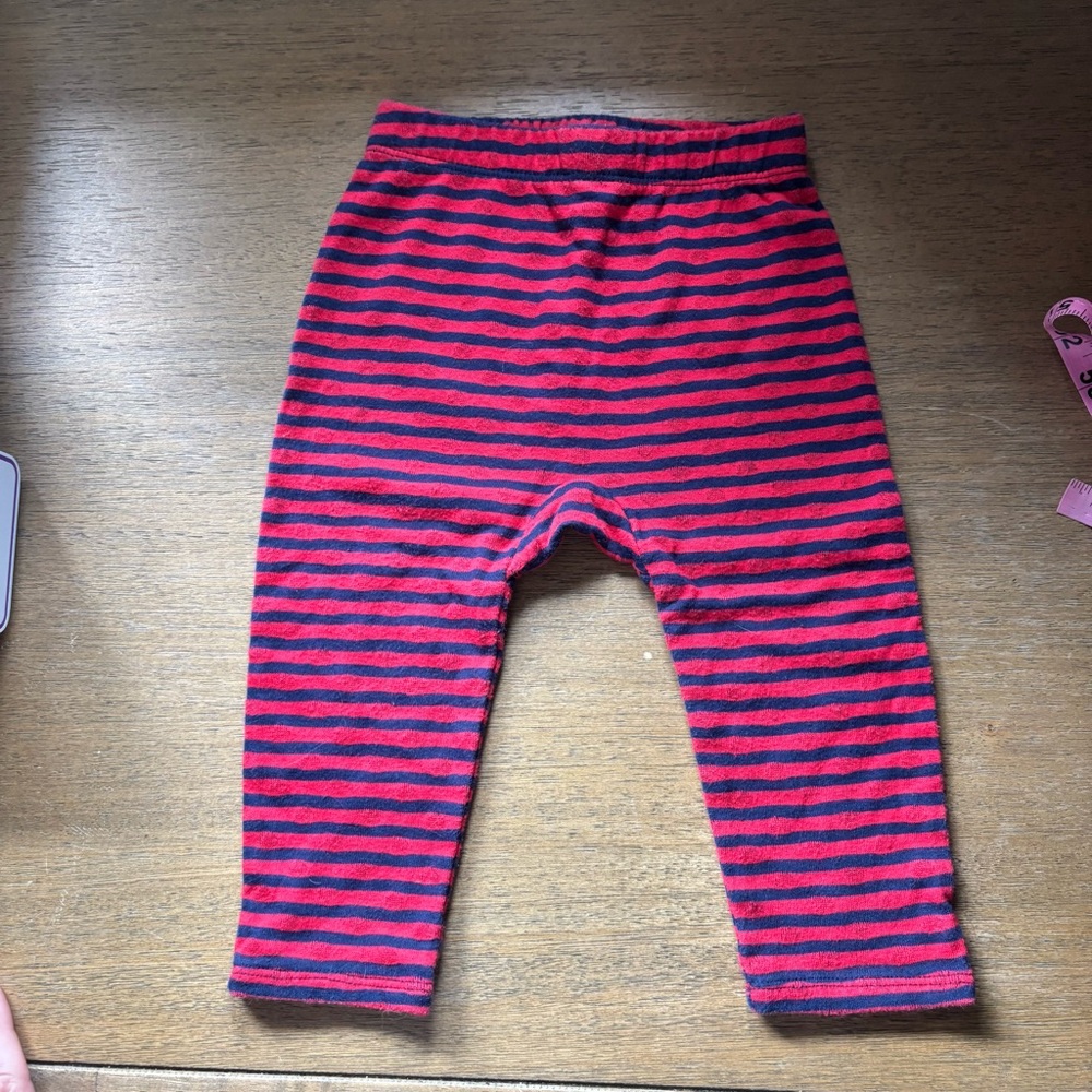 Primary Red‎ and Blue Striped Baby Leggings